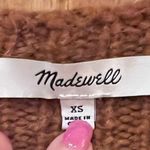 Madewell  Cable-Sleeve Boatneck Boxy Cropped Wool Sweater in Saddle Brown Size XS Photo 7