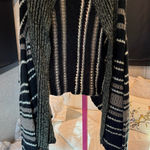 Cashmere brand Elegant Black and Gray Striped Women's Cardigan S/M Size undefined Photo 0