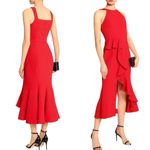 NICHOLAS Red Piper Dress Sleeveless Ruffles Cocktail Dress Designer US 2 Flawed Photo 2