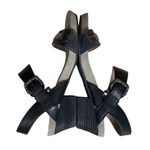 OTBT Sandals Block Heel La Luz Comfort Shoes Black Hammered Metal Women’s sz 9 Photo 2