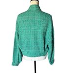 IRO  Ezro Tweed Textured Shacket Mint Green Cropped Snap Button Jacket Photo 4