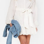 Outerknown  Lulu Dress Butter Cream Swiss Dot Size Large Photo 0