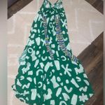 Anja horvat X Anthropologie green printed bow accent maxi rare Xs $120 spring Photo 7