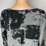 Habitat Clothes to Live In abstract print linen blouse Small BlackGrey Lagenlook Photo 10