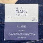 Boden Jeans Womens Blue High Rise Slim Denim Flare Dark Wash Size 12 Long Photo 2
