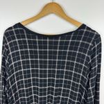 J Jill Wearever Womens Black Windowpane Tunic Top Sz L Office Career Minimalist Size L Photo 2