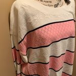 Tommy Hilfiger NWT Sweater sz XXL white w/thick pink & thin navy stripes. Photo 1