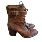 Born Cass Brown Distressed Suede Lace Up Leather Hiking Boots Size 10M Photo 0