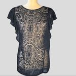 Apt. 9 Nwot!  sheer black lace top with ruffled design Photo 1