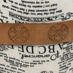 Women’s Size M Brown Leather Mandala Embossed Belt Retro 60s Hippie Boho Photo 2