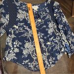 Denim & Supply Ralph Lauren  Blue Top Floral Blouse Peasant Flowy Boho size M Photo 7
