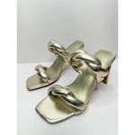 Open Edit Open‎ Edit Sandals Womens Size 6.5 Gold Braided Double Strap Slip On Heels Photo 1