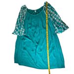 Cato Embroidered Sleeve Dress Sz 18/20W Teal Peasant Cottagecore Festival Flowy Photo 8
