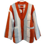 Anrabess orange & Blue chunky striped button cardigan Oversized size small Photo 0