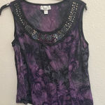 Dress Barn FINAL MARKDOWN  flocked top petite large Photo 0