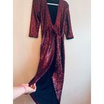 Zhivago Burgundy Sequin Kinsey Wrap Dress Women’s Size 8 Party Cocktail Evening Red Photo 5