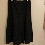 J.Jill  12P Brown Black Midi Wool Blend Flared Lined Skirt Front Pleat Photo 0