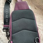 Coach Black Antique NickelDeep Berry Track Pack Calf Leather Crossbody Photo 5