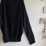 Exlura  Womens Knit Oversized Sweater Size L Black Stretch Long Sleeve Pullover Photo 5