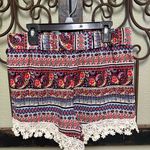 Ci Sono multi print embroidered lace hem pull on shorts Photo 0