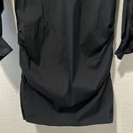 SARA ROKA Black Button Down Mini Shirtdress, Ruched Sides, Size 40(IT), S/4(US) Photo 3