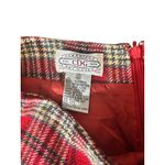 Cambridge Dry Goods Wool Blend Skirt Red Plaid Fringed Long Straight. Size 10 Photo 3