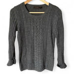 The Limited  Gray Wool Blend Cable knit Cuffed Sleeve size Medium Y2K Photo 0