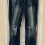 REWASH  Blue Flare Wide Leg Jeans with Distressed Details Photo 0