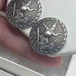 Vintage Indian Tibetan Japanese silver screw back earrings Photo 1