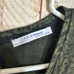 ZARA  Circular Trafaluc Womens Jumpsuit Animal Print Green Black Safari Small Photo 5