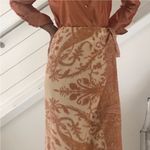 Anne Klein Skirt Womens 100% Silk Paisley Long Faux Wrap Sz 2 Boho Flowy Greece Photo 1