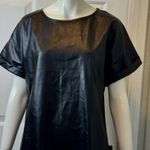LOVE • KUZA Gothic Elegant Black Faux Leather Dress Size Medium Photo 4