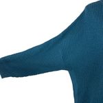 Black Tape SZ X Sweater Dolman Sleeve Chunky Knit Crew Neck Oversized Teal Blue Photo 1
