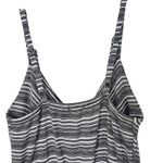 Eyeshadow Stripe Sleeveless Crop Jumpsuit V-Neck Wide Leg Black White Size Small Photo 6