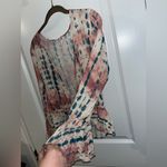 Given Kale Rustic Western Cowgirl Tie Front CropTop Plunging Neckline Peplum SzS Pink Photo 8