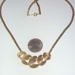 Vintage Gold Tone Chunky Boho Retro Pendant Necklace Photo 2