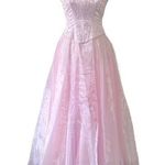 Vintage Beaded Prom Dress Pink Photo 0