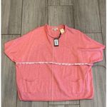 NEW Repeat Sweater Top Women Small Coral Pink Cotton Knit Vented Pockets Photo 3