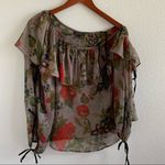 Topshop Large Floral Sheer Tie Arm Tie Strap Top 2 Photo 1