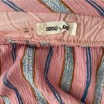 Day & Moon V Neck Smocked Striped Mini Dress Romper Size Small Pink Photo 2
