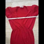 St. John  By Marie‎ Vintage Short Sleeve Sweater Dress Midi Red Button up Photo 2