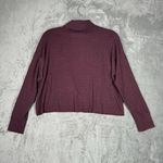 American Eagle  Shirt Womens Medium Pink Mock Neck Waffle Knit Cropped Streetwear Photo 2