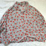 ASOS Heart Button Up Shirt Women's 12 Long Sleeves 100% Viscose Lightweight NEW Photo 8