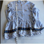 Endless Rose Ruffled Bell Sleeve Blouse Top Women Sz S Floral Baby Blue Mockneck Photo 6