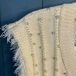 New BiBi Boutique Cream Textured Sleeveless Sweater Vest | Size XL White Photo 2