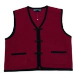 Herman Geist Vintage  100% Boiled Wool Vest Womens Size Large Red Frog Closure Photo 0