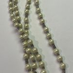 CHAPS Faux Pearl Bead Beaded Silver Tone Necklace Toggle Clasp Photo 8