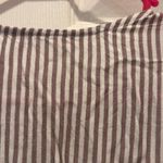 Downeast Women's Brown Striped Peplum Blouse Top Ruffle Short Sleeve Size L Photo 6