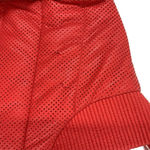 Moncler Rare  Coral Red Perforated Faux Leather Puffer Jacket Size Medium Photo 3