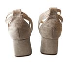 Benjamin Walk Lilibet Champagne Glitter Sculptured Heel Sandals Silver 7.5 Photo 3